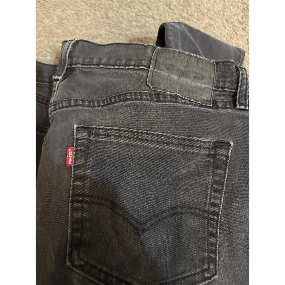 Levis 505 Jeans Mens 36x32 Black Regular Fit Straight Leg Denim Dark Wash 2 Pair
